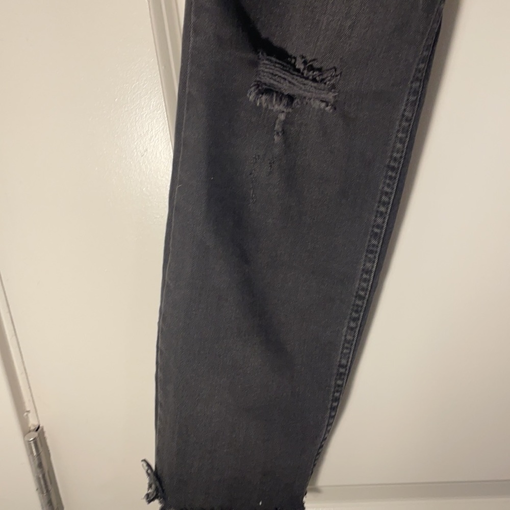 Free people distressed black high waist  crop jeans pants - so cute on! - Picture 2 of 6